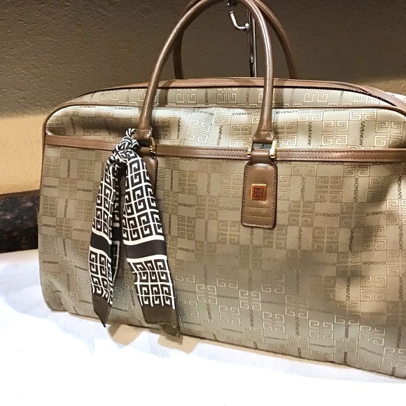 Givenchy Monogrammed Canvas Leather Trim Travel Bag - Picture 2 of 12